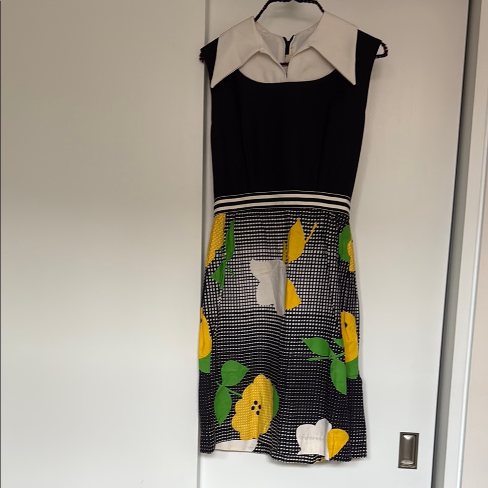 Stylish Black and Yellow Floral Dress
